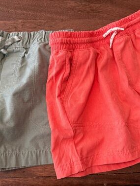 Carter's Olive Green & Coral Red Kids Shorts Set